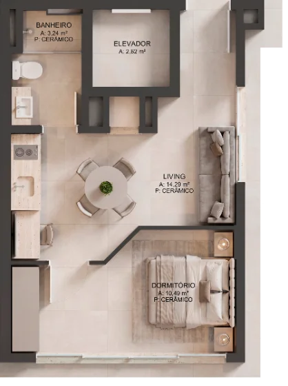 Planta baixa da Unidade 301